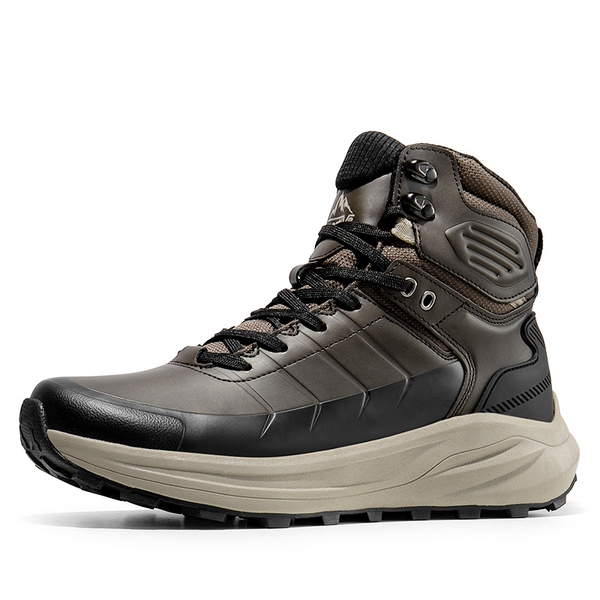 Men's Cap-Toe Waterproof Hiking Boots - DARK BROWN -  0